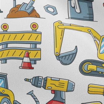 Engineering Vehicle Excavator Chiffon