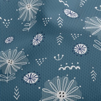 Mysterious Coil Flowers Athletic Mesh Flat Back