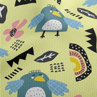 Cute Line Bird Athletic Mesh Flat Back