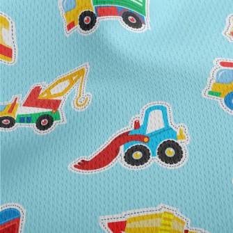 Colorful Toy Cars Athletic Mesh Flat Back