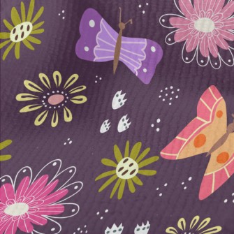 Colorful Butterflies And Flowe Terry