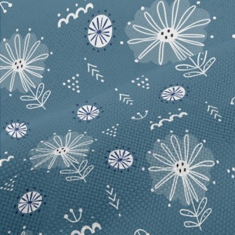 Mysterious Coil Flowers Performance Linen