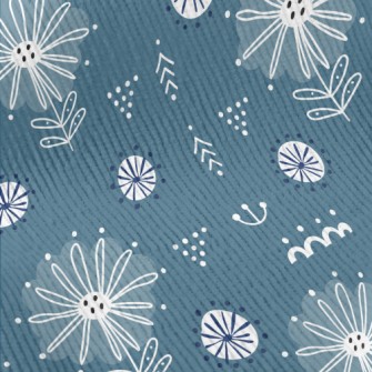 Mysterious Coil Flowers Standard Corduroy