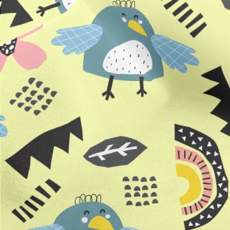 Cute Line Bird Micro Fleece