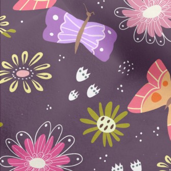 Colorful Butterflies And Flowe Micro Fleece