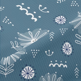 Mysterious Coil Flowers Piqué