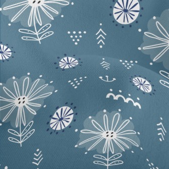 Mysterious Coil Flowers Lightweight Performance Linen