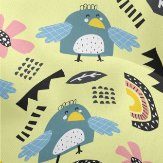 Cute Line Bird Lightweight Performance Linen