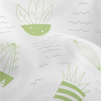 Fresh Cactus Potted Plants Lightweight Performance Linen