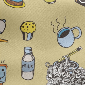 Hot Tea Milk Food Jersey Backed Fleece