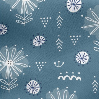 Mysterious Coil Flowers Jersey Backed Fleece