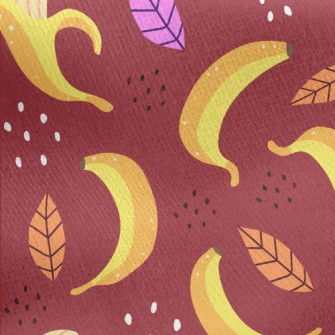 Ripe Banana Leaves Jersey Backed Fleece