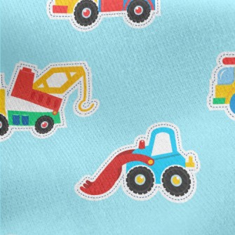 Colorful Toy Cars Jersey Backed Fleece