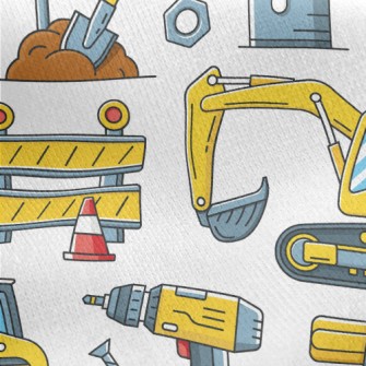 Engineering Vehicle Excavator Jersey Backed Fleece