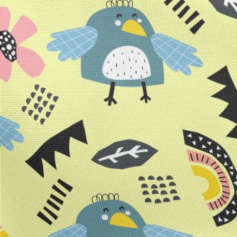 Cute Line Bird Pongee