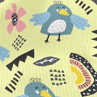 Cute Line Bird Stretch Jersey