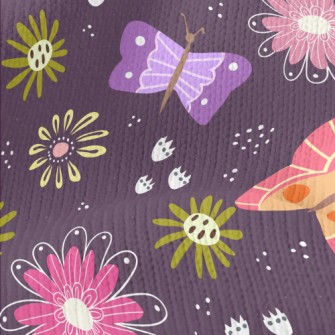 Colorful Butterflies And Flowe Stretch Jersey