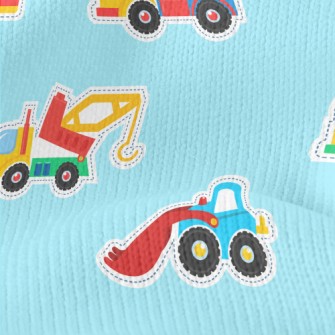 Colorful Toy Cars Stretch Jersey