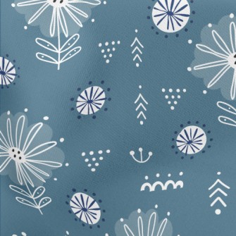 Mysterious Coil Flowers Lightweight Cotton Poplin