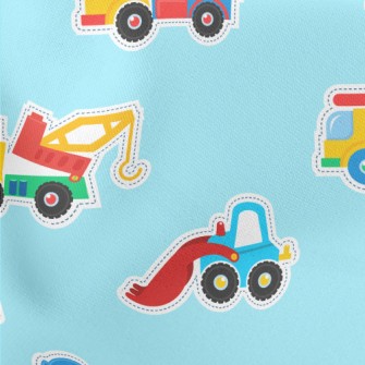 Colorful Toy Cars Lightweight Cotton Poplin