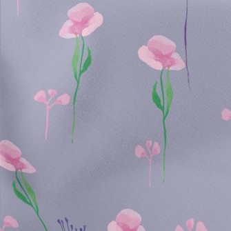 Watercolor Soft Flowers Lightweight Cotton Poplin