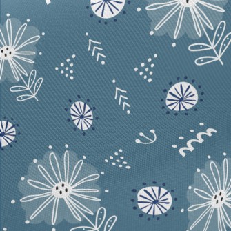 Mysterious Coil Flowers Midweight Cotton Poplin