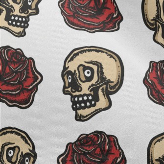 Surprised Skull With Roses Chiffon