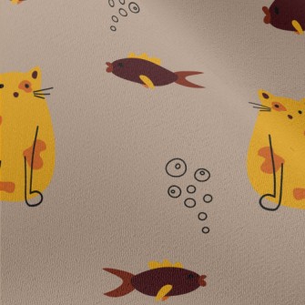 Dazed Cat And Fish Chiffon