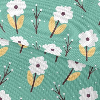 Small White Flowers In The Sno Waterproof Oxford