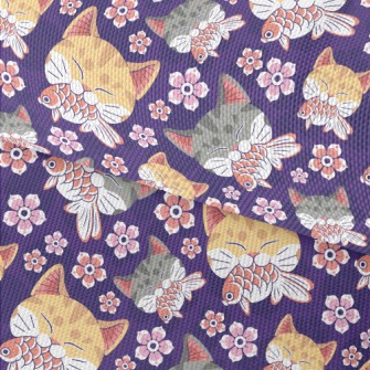 Japanese Goldfish Striped Cat Waterproof Oxford