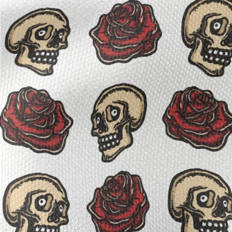 Surprised Skull With Roses Waterproof Canvas