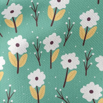 Small White Flowers In The Sno Waterproof Canvas