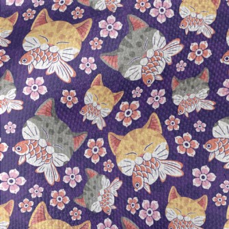 Japanese Goldfish Striped Cat Waterproof Canvas