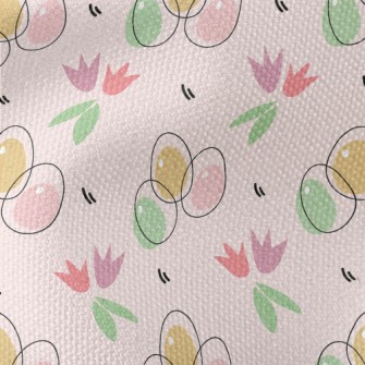 Flowers And Painted Eggs Waterproof Canvas