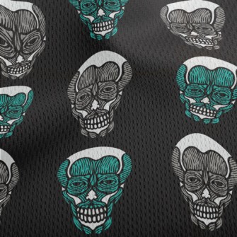 Horror Human Skull Athletic Mesh Flat Back