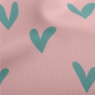 Small Green Heart Athletic Mesh Flat Back