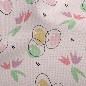 Flowers And Painted Eggs Athletic Mesh Flat Back