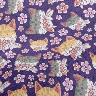 Japanese Goldfish Striped Cat Performance Linen