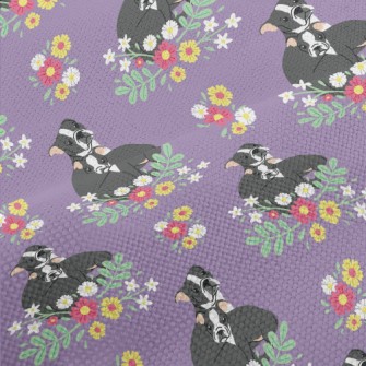 Colorful Flowers French Bulldo Performance Linen