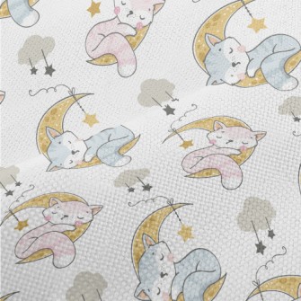 Cat Sleeping On The Moon Performance Linen