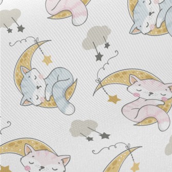 Cat Sleeping On The Moon Twill