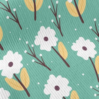 Small White Flowers In The Sno Standard Corduroy