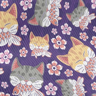 Japanese Goldfish Striped Cat Standard Corduroy