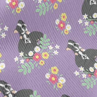 Colorful Flowers French Bulldo Standard Corduroy