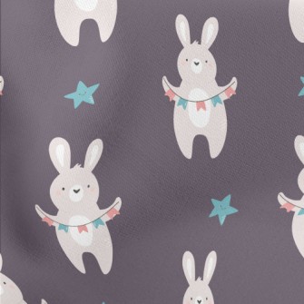 Rabbit Holding A Hanging Flag Stretch Ponte