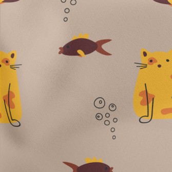 Dazed Cat And Fish Stretch Ponte