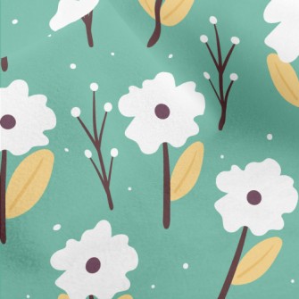 Small White Flowers In The Sno Micro Fleece