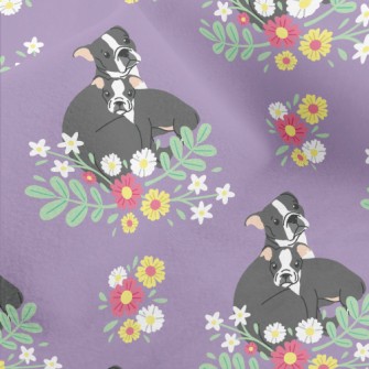 Colorful Flowers French Bulldo Micro Fleece