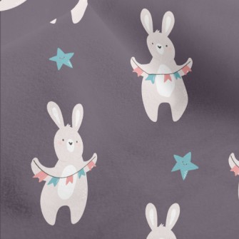 Rabbit Holding A Hanging Flag Micro Fleece