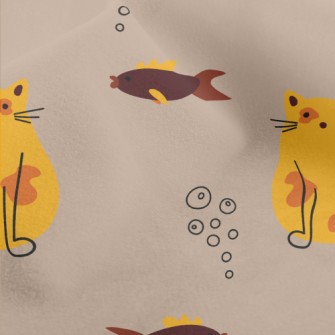 Dazed Cat And Fish Micro Fleece